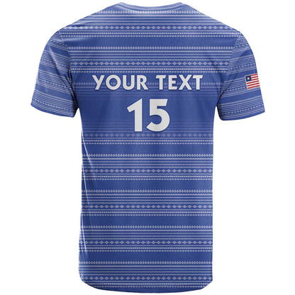Custom Liberia Football T-Shirt Women Blue Jersey Graphic Tee