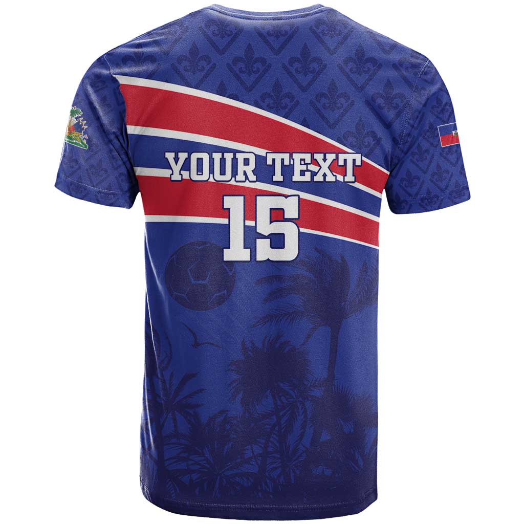 Custom Haiti Football T-Shirt Les Grenadiers - Royal Palm Graphic Tee