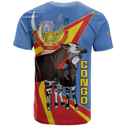 DR Congo Okapi T-Shirt With Coat Of Arms Graphic Tee