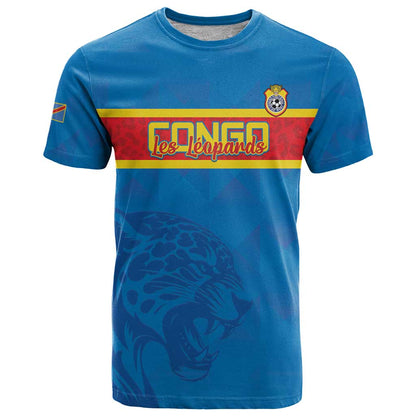 Custom DR Congo Football T-Shirt Go Les Léopards Graphic Tee