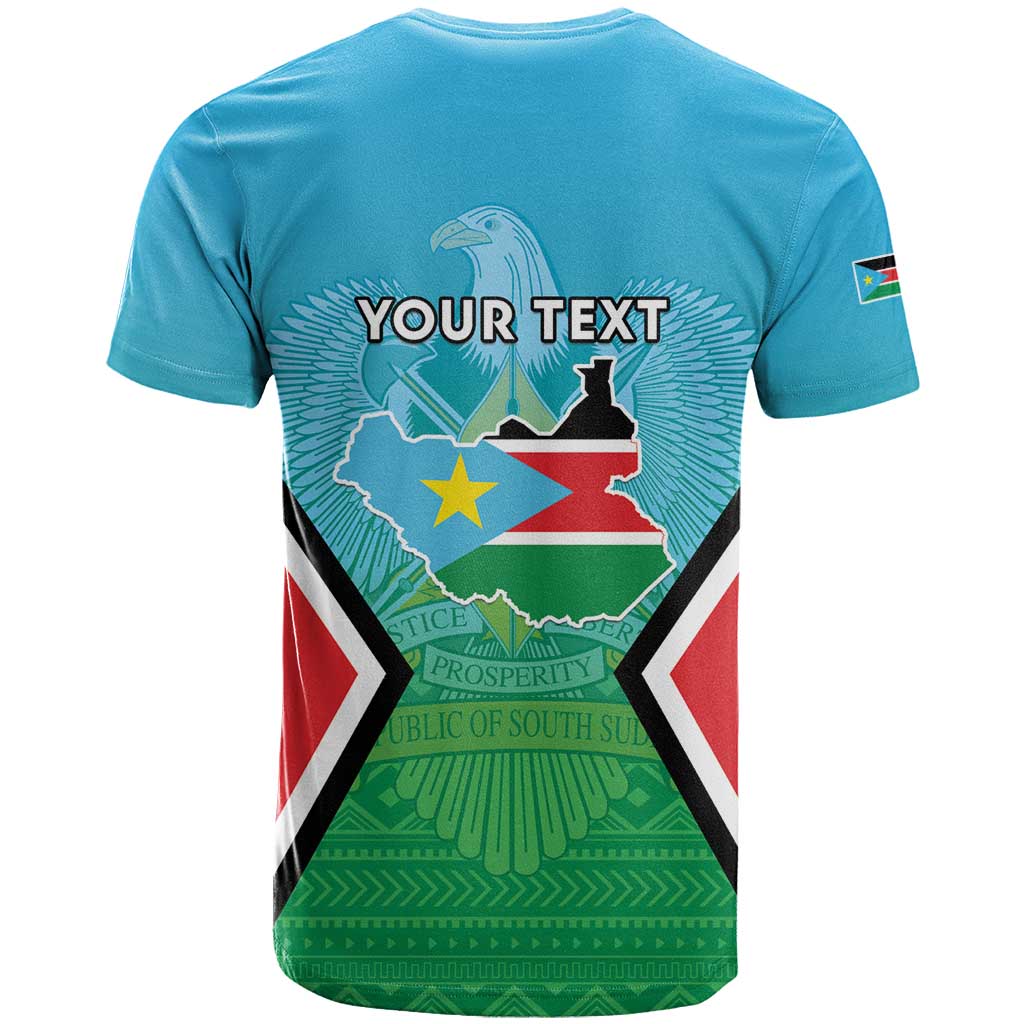 Personalised South Sudan Independence Day T-Shirt Coat Of Arms With Flag Map Graphic Tee