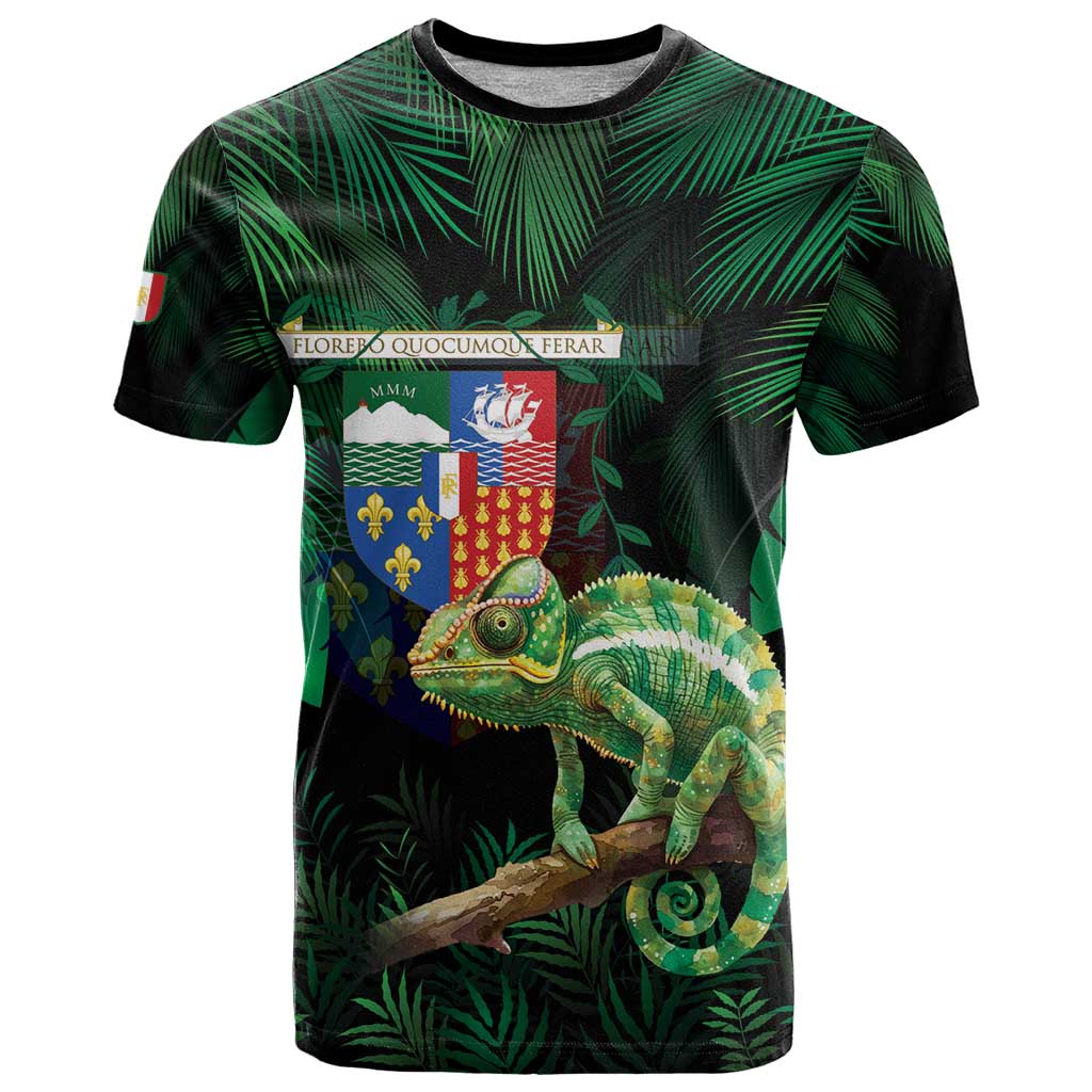 Reunion Island T-Shirt Furcifer Pardalis With Coat Of Arms Graphic Tee