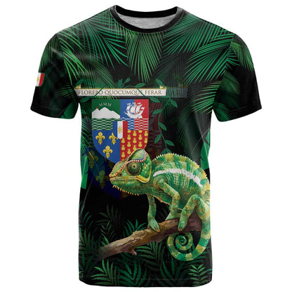 Reunion Island T-Shirt Furcifer Pardalis With Coat Of Arms Graphic Tee