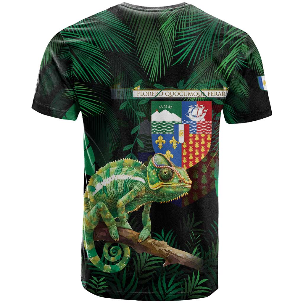 Reunion Island T-Shirt Furcifer Pardalis With Coat Of Arms Graphic Tee