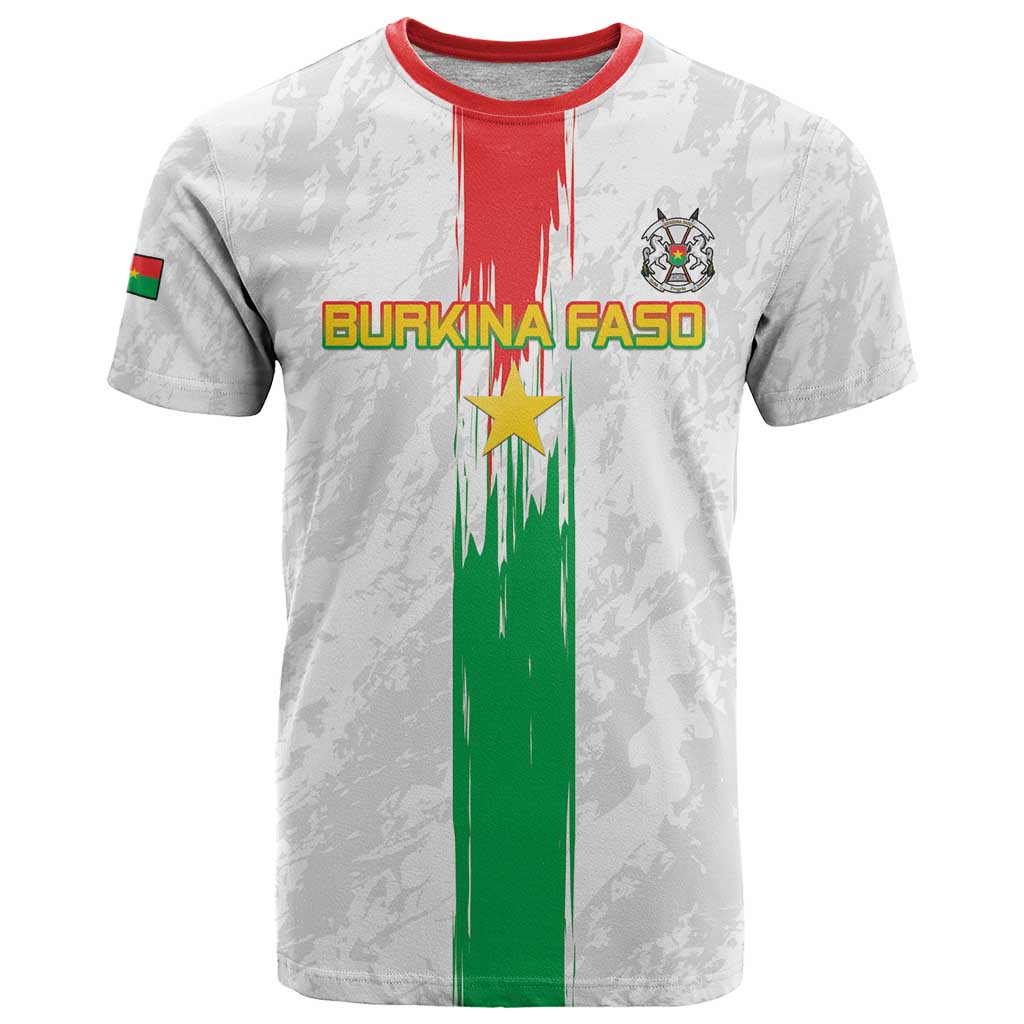 Custom Burkina Faso Football T-Shirt Grunge Style Graphic Tee