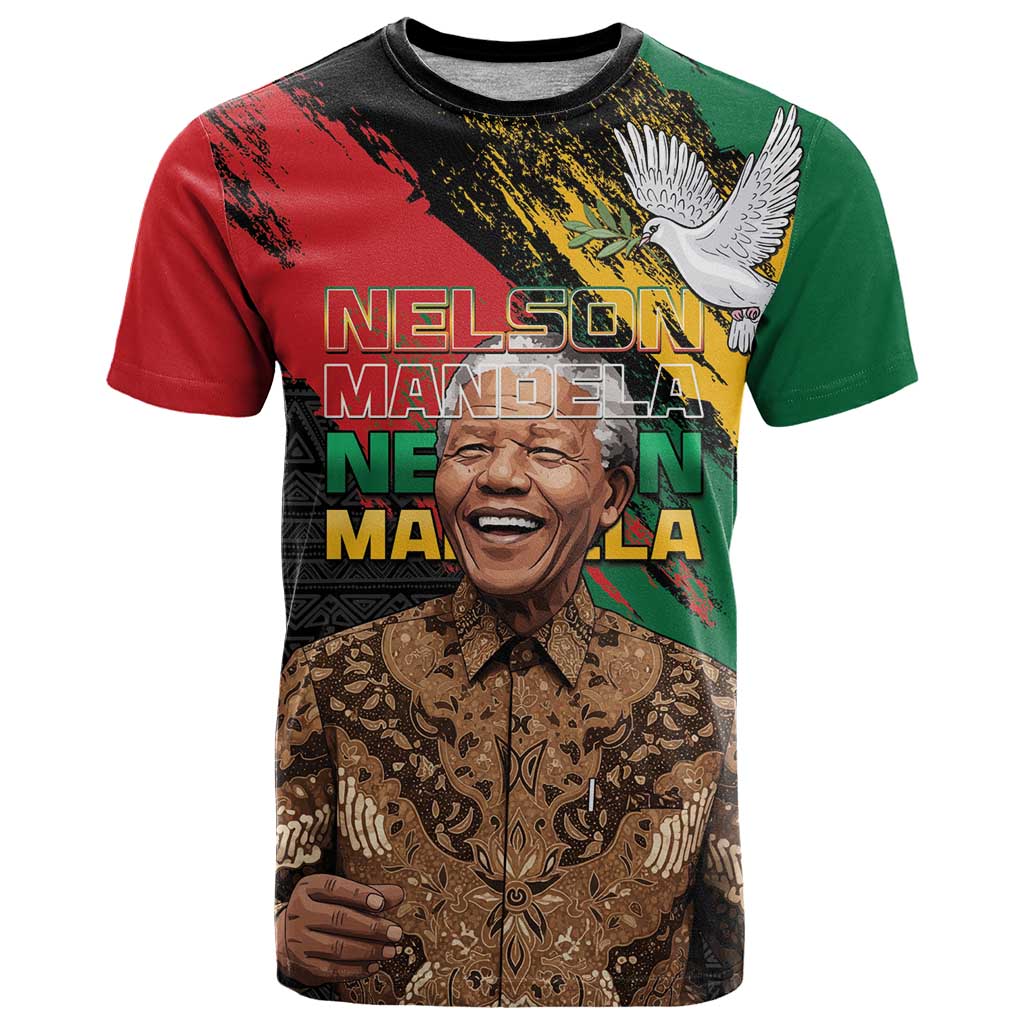 Nelson Mandela International Day T-Shirt African Pattern Grunge Style Graphic Tee