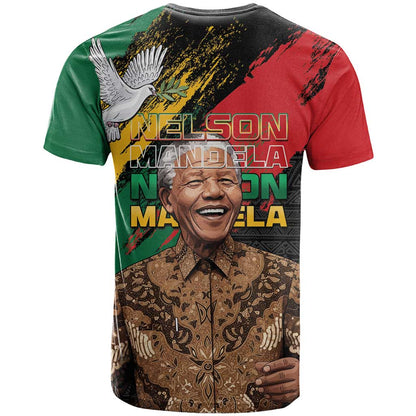 Nelson Mandela International Day T-Shirt African Pattern Grunge Style Graphic Tee