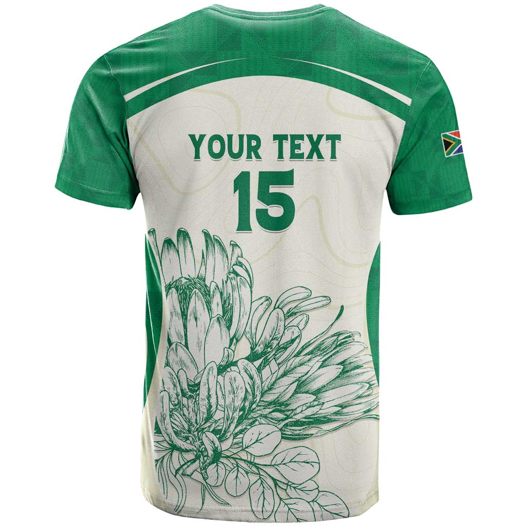 Custom South Africa Cricket T-Shirt Protea Fire Graphic Tee