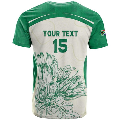 Custom South Africa Cricket T-Shirt Protea Fire Graphic Tee
