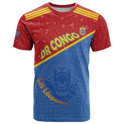 Personalized DR Congo Football T-Shirt Allez Les Léopards Graphic Tee