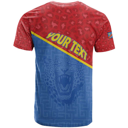 Personalized DR Congo Football T-Shirt Allez Les Léopards Graphic Tee