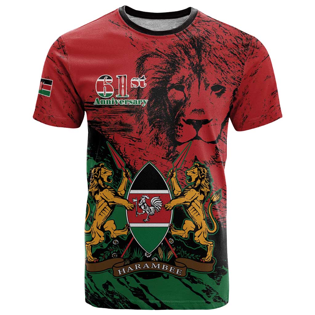 Kenya Independence Day T-Shirt 61st Anniversary - Coat Of Arms Graphic Tee