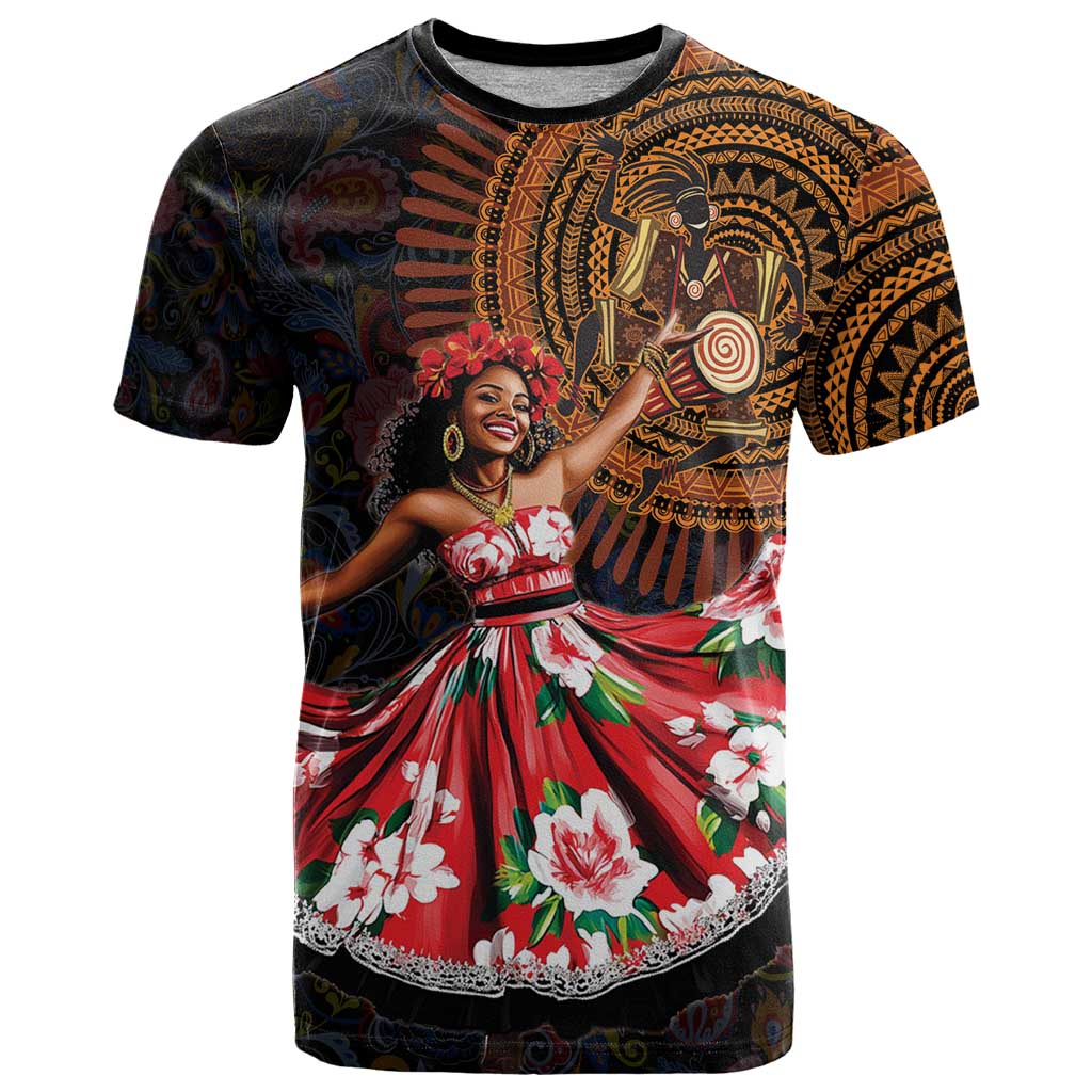 Sega Traditional Dance T-Shirt Paisley Mix African Pattern Graphic Tee