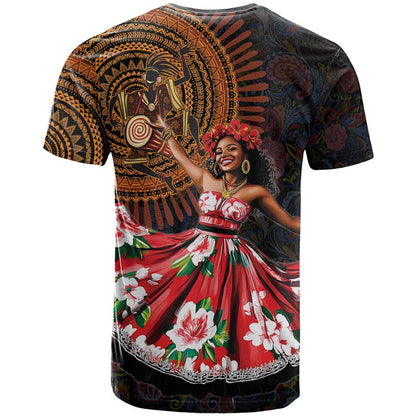 Sega Traditional Dance T-Shirt Paisley Mix African Pattern Graphic Tee
