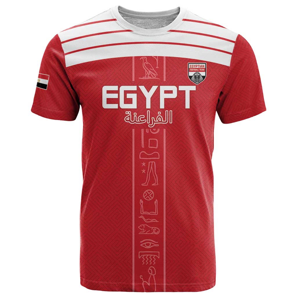 Custom Egypt Football T-Shirt Yalla Yalla Pharaohs - Red Ver Graphic Tee