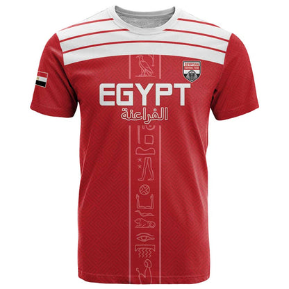 Custom Egypt Football T-Shirt Yalla Yalla Pharaohs - Red Ver Graphic Tee