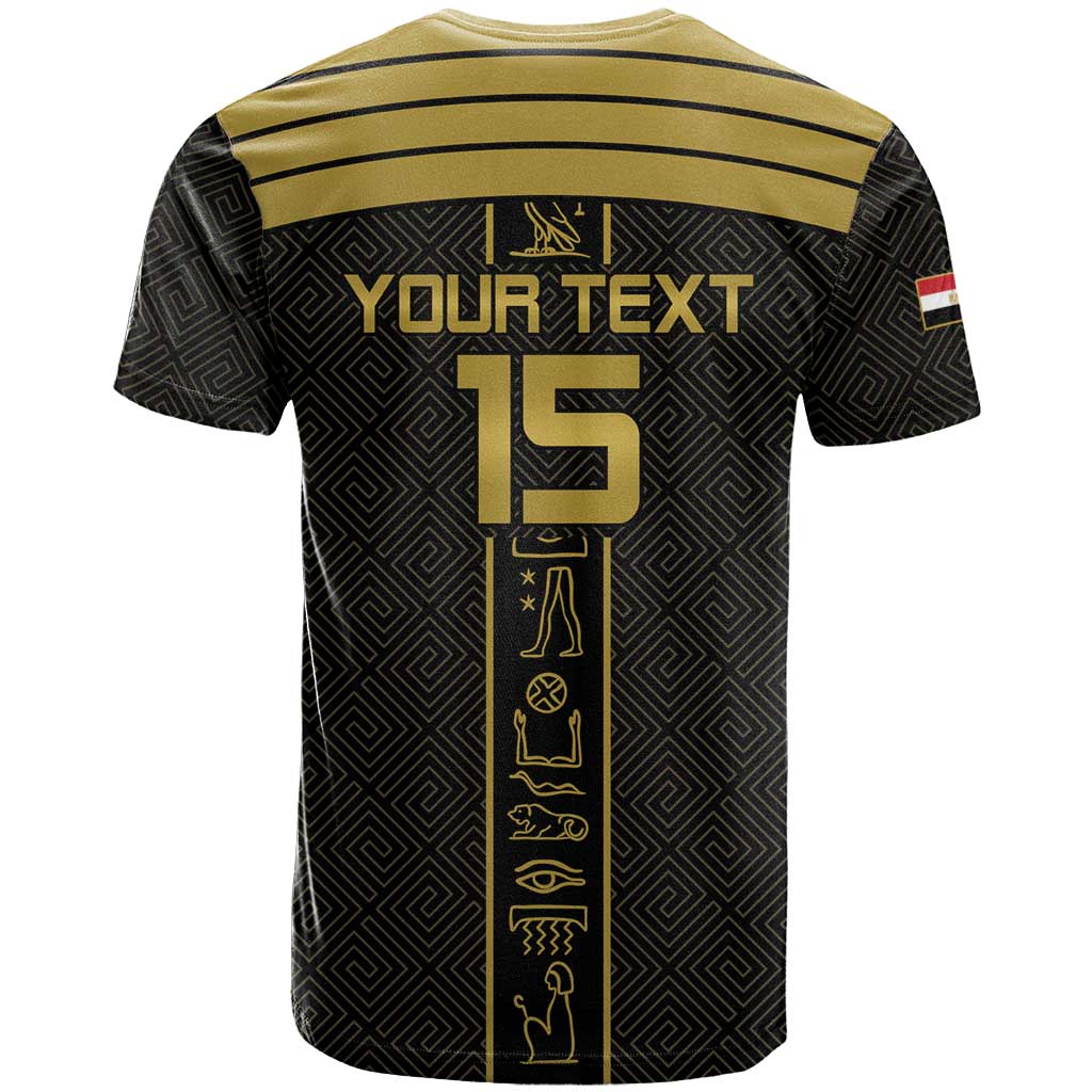 Custom Egypt Football T-Shirt Yalla Yalla Pharaohs - Black Ver Graphic Tee
