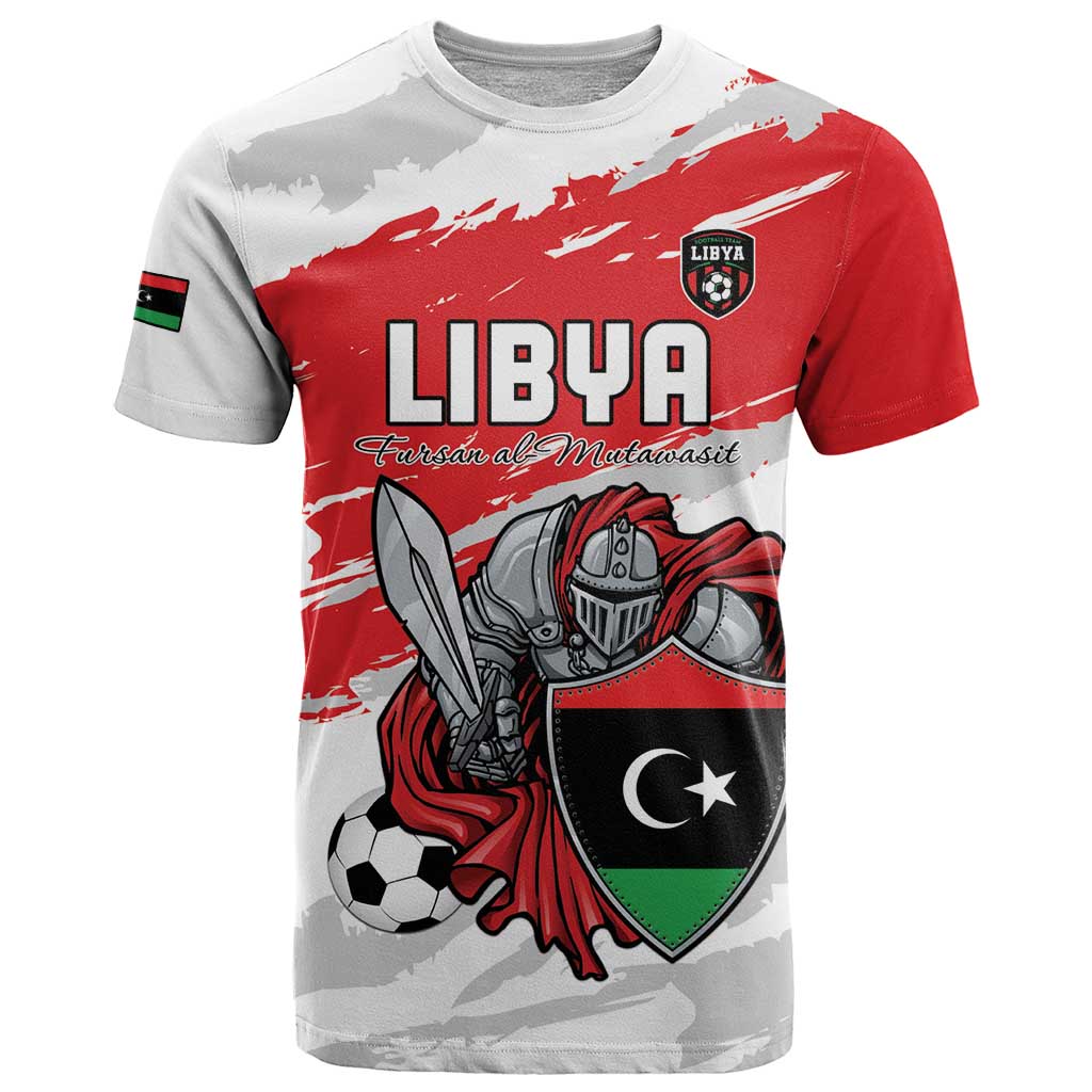 Custom Libya Football T-Shirt Yalla Fursan Al-Mutawasit Graphic Tee