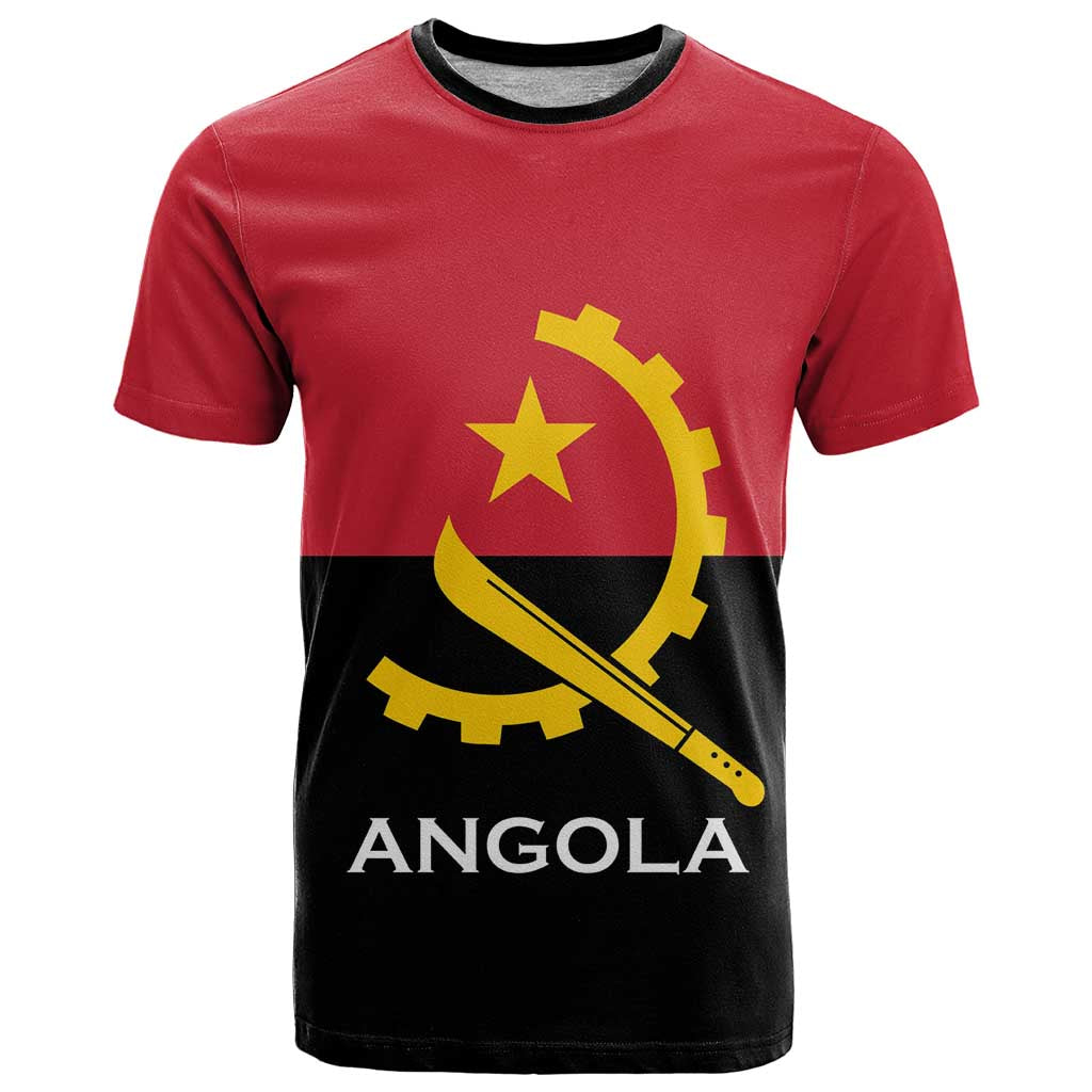 Angola Country Flag T-Shirt Virtus Unita Fortior Graphic Tee