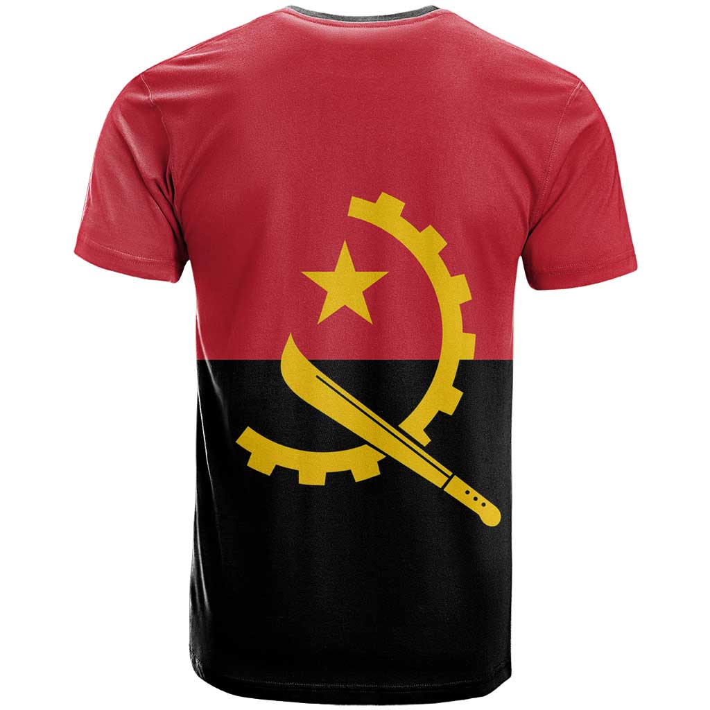 Angola Country Flag T-Shirt Virtus Unita Fortior Graphic Tee