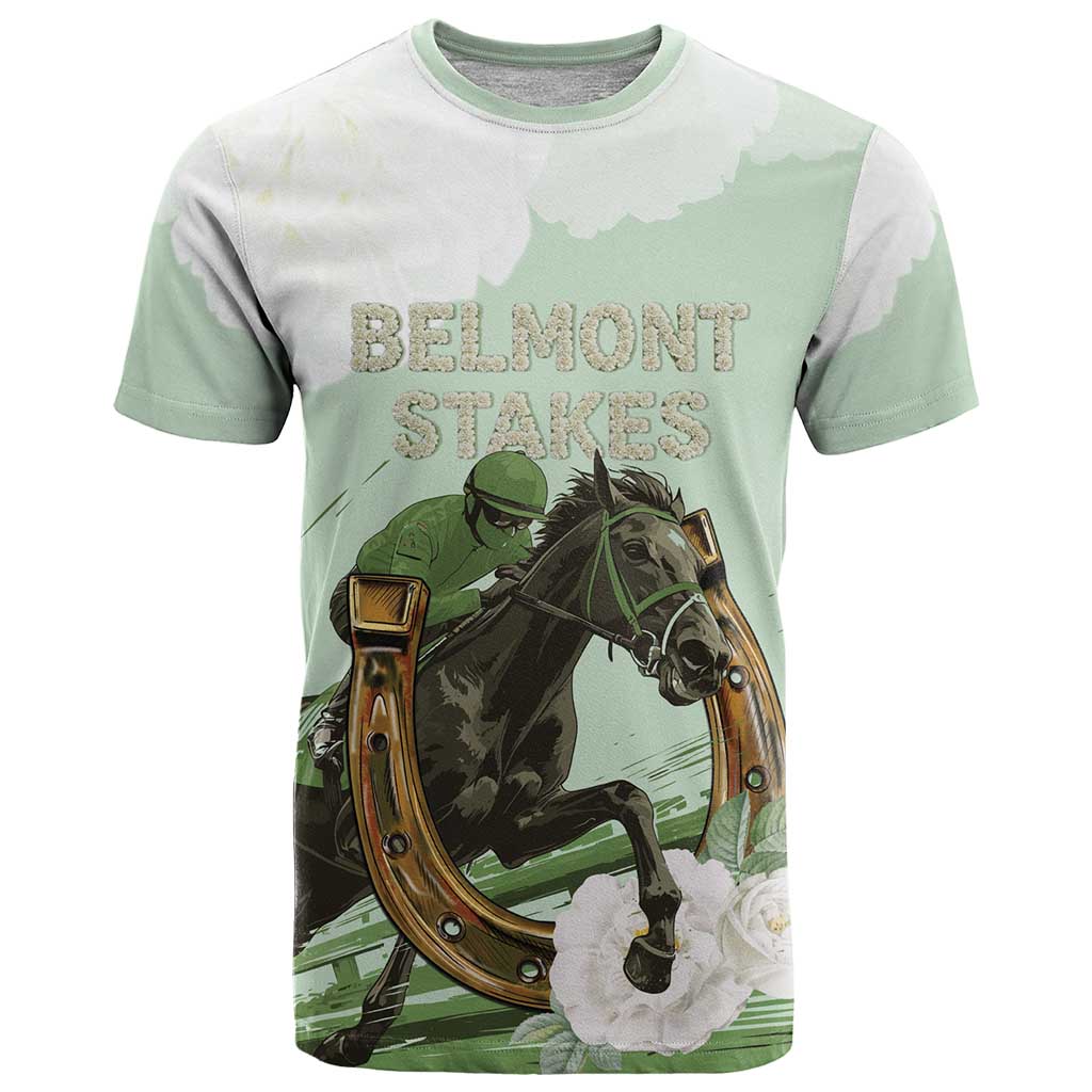 158th Anniversary Belmont Horse Racing T-Shirt Run for the Carnations Graphic Tee