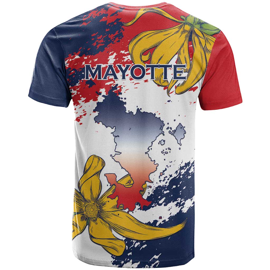 Ra Hachiri 976 T-Shirt Mayotte Map With Ylang Ylang Graphic Tee