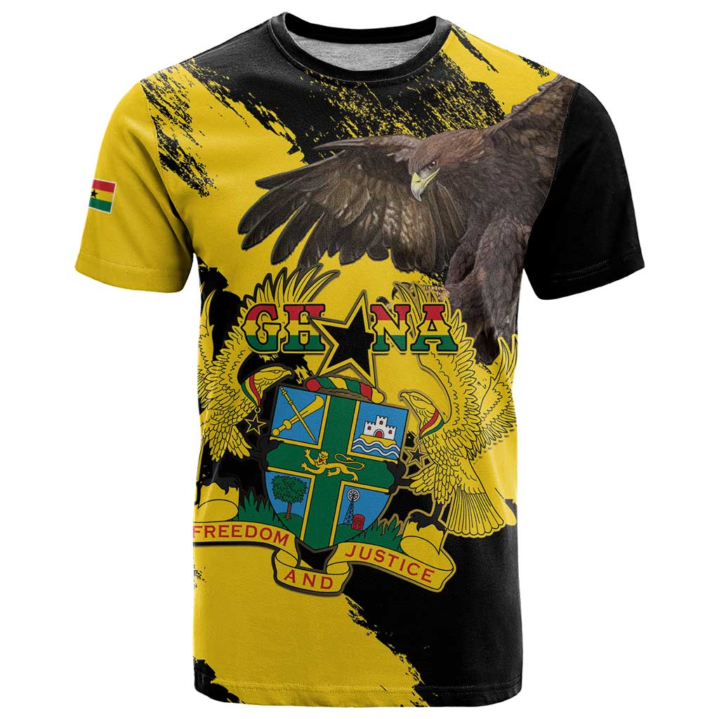 Ghana Eagle T-Shirt Coat Of Arms - Grunge Style Graphic Tee