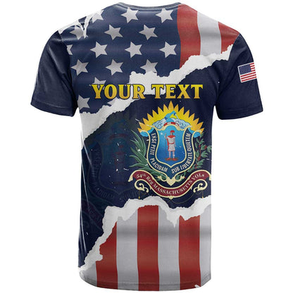 Personalized 54th Massachusetts Infantry Regiment T-Shirt American Flag Heritage Graphic Tee