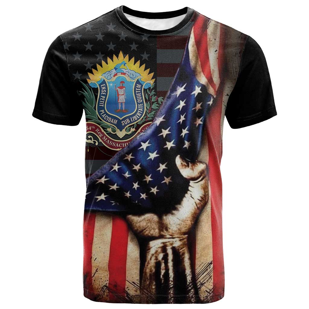 54th Massachusetts Infantry Regiment T-Shirt Flag of Freedom Graphic Tee