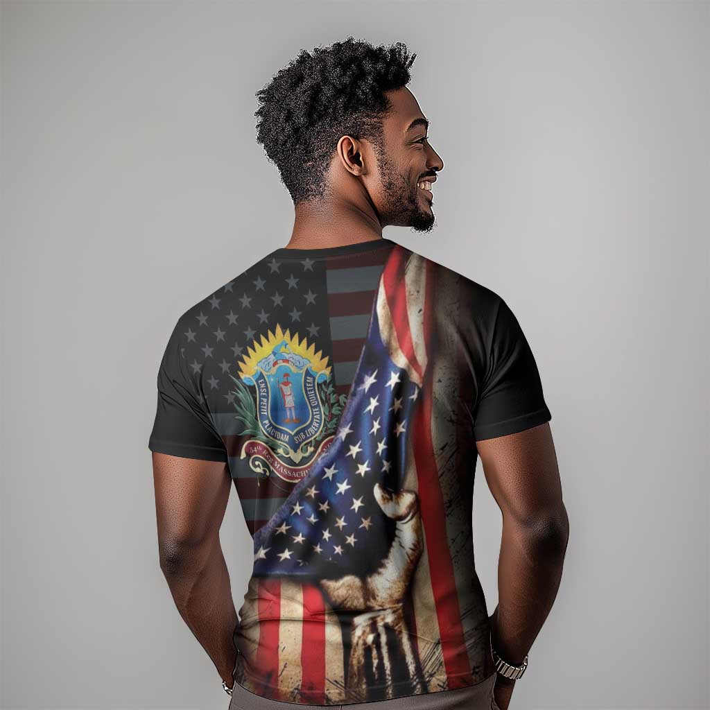 54th Massachusetts Infantry Regiment T-Shirt Flag of Freedom Graphic Tee