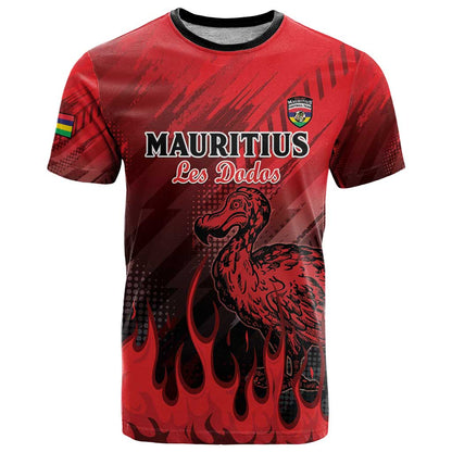 Personalised Mauritius Football T-Shirt Allez Les Dodos Grunge Style Graphic Tee