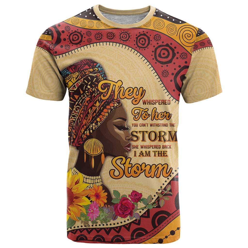 Black History Month T-Shirt African Woman Afro I Am The Storm Graphic Tee