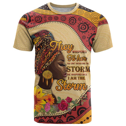Black History Month T-Shirt African Woman Afro I Am The Storm Graphic Tee
