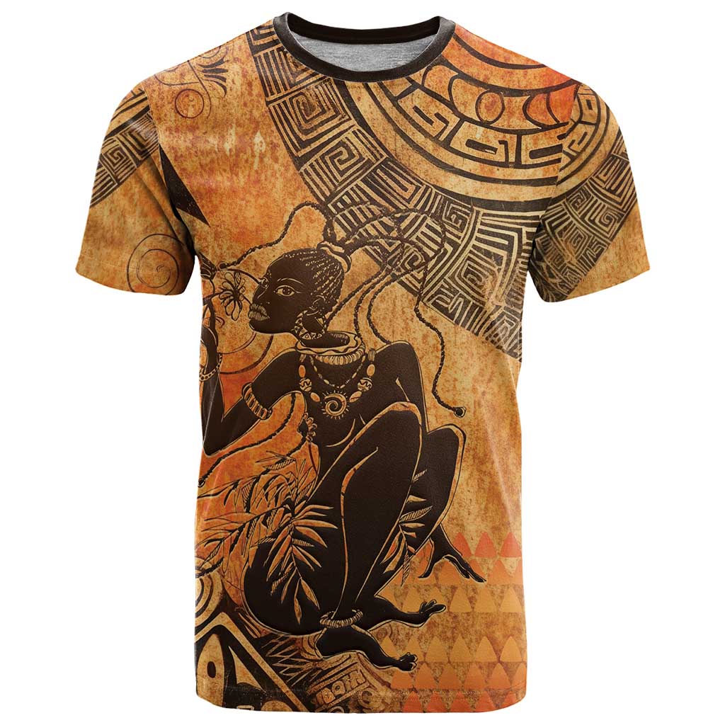 African Women T-Shirt She Is Rooted In The Earth and Rising Like The Sun Graphic Tee