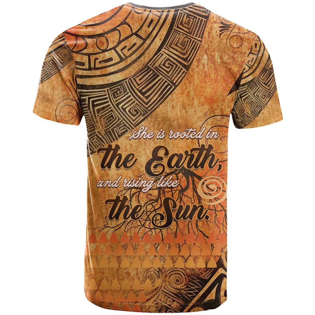 African Women T-Shirt She Is Rooted In The Earth and Rising Like The Sun Graphic Tee