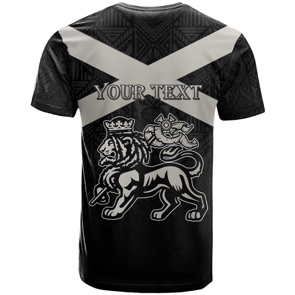 Personalized Jamaica T-Shirt Coat Of Arms With Rastafarian Lion Silver Color Graphic Tee