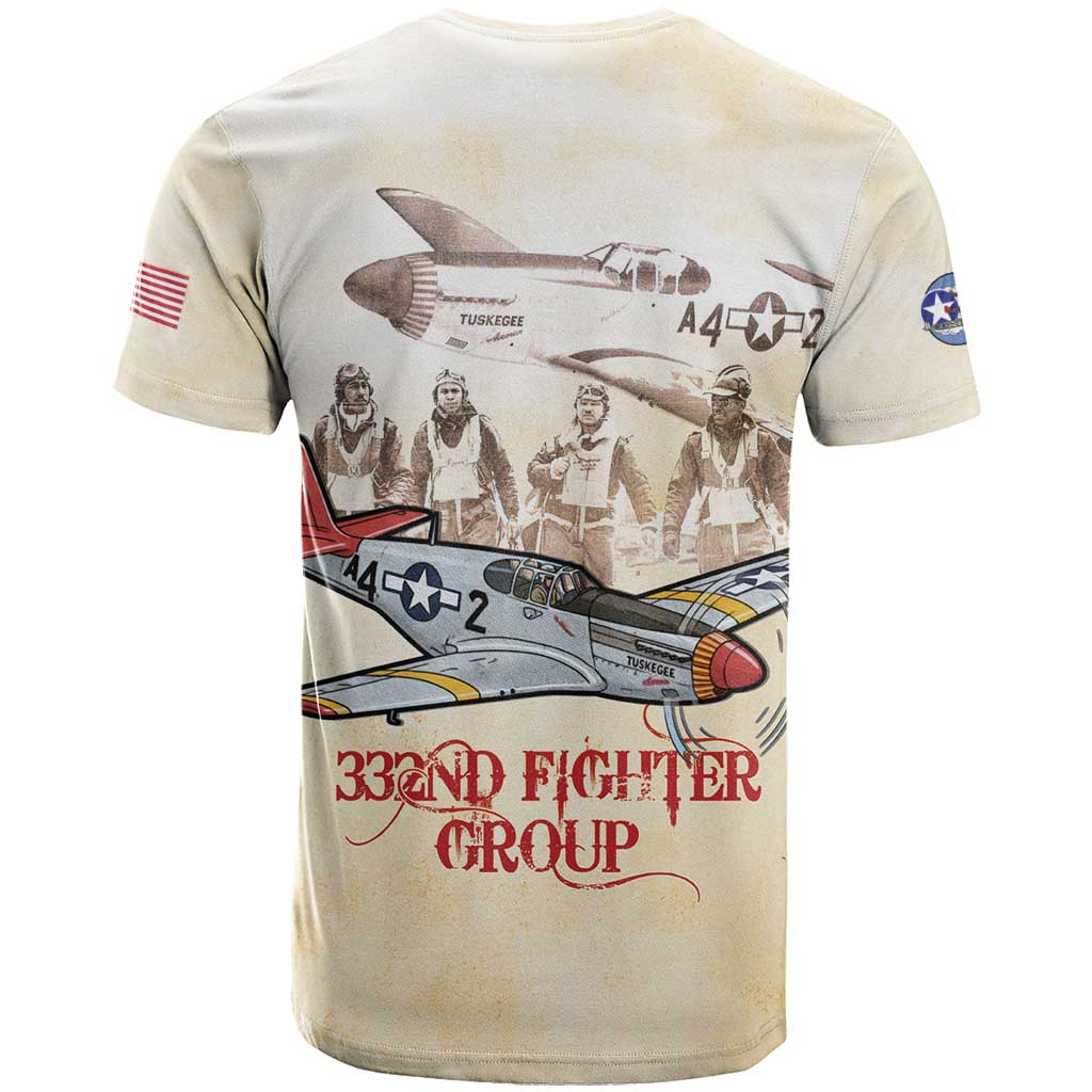 Tuskegee Red Tails Airmen T-Shirt History Aviator Heroes Retro Style Graphic Tee