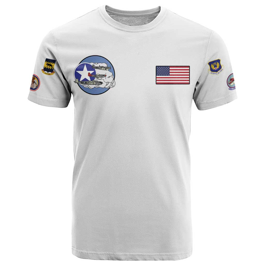 Tuskegee Airmen WWII Heroes T-Shirt The Great American Aviators White Art Graphic Tee
