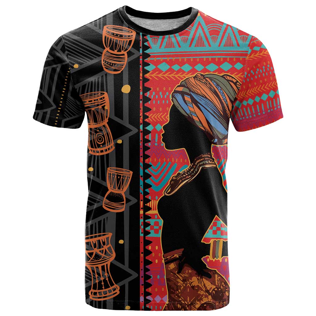Happy International Women's Day T-Shirt African Women With Ethnic Pattern Graphic Tee
