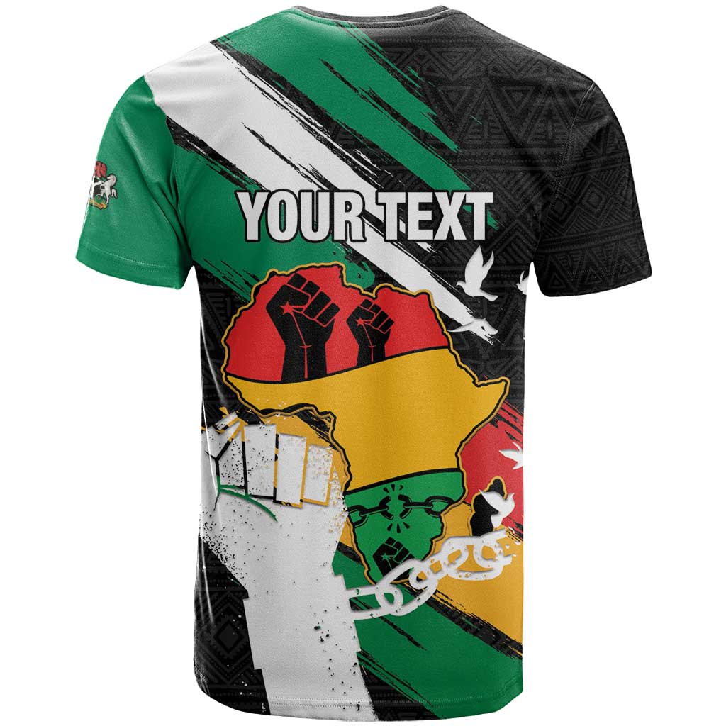 Personalised Nigeria Juneteenth T-Shirt Africa Map - Happy Freedom Day Graphic Tee