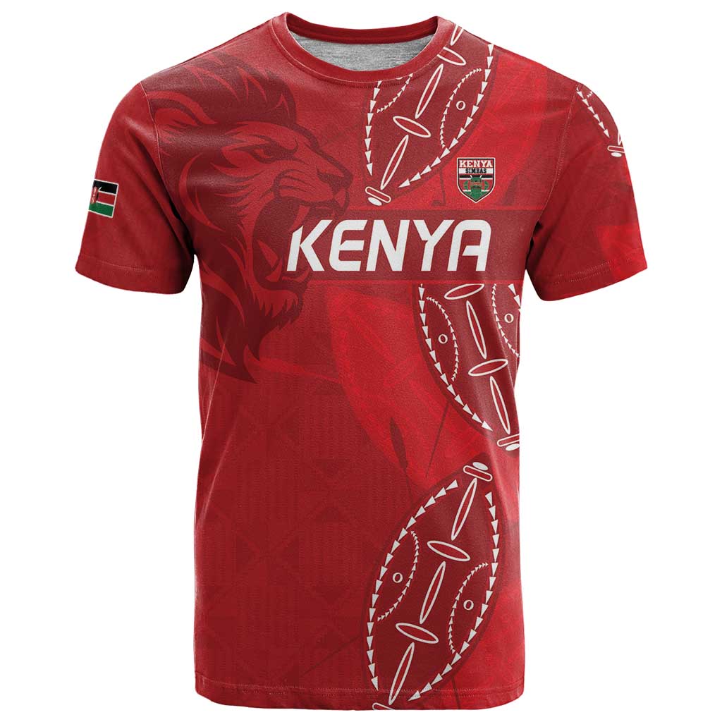 Kenya Rugby Custom T-Shirt Go Champions Simbas - Red Color Graphic Tee