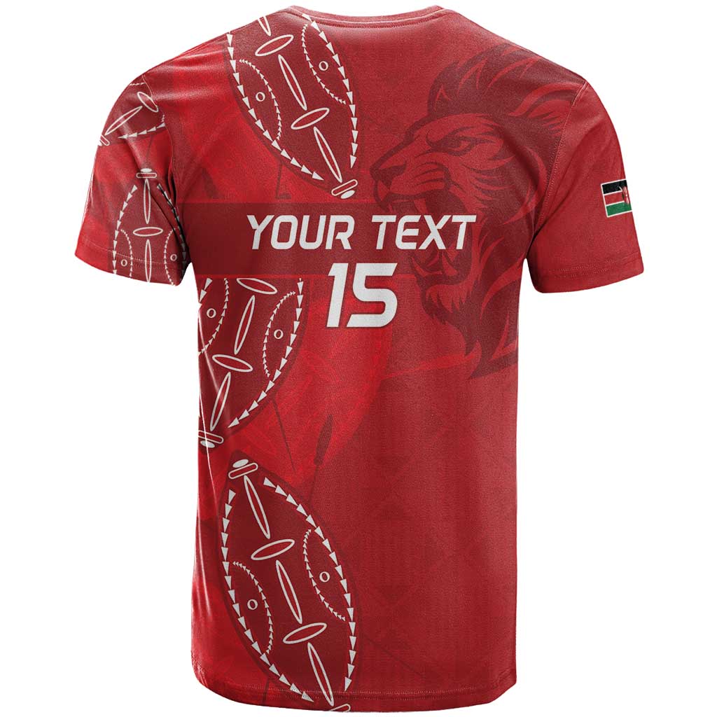 Kenya Rugby Custom T-Shirt Go Champions Simbas - Red Color Graphic Tee