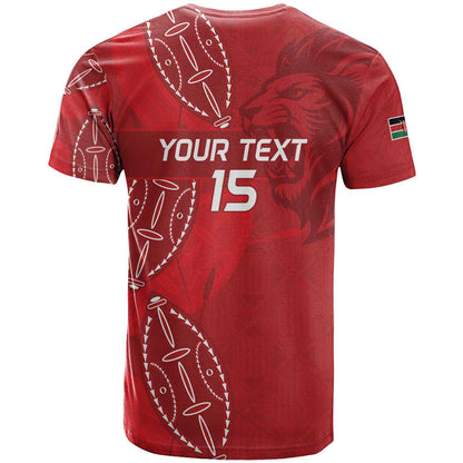 Kenya Rugby Custom T-Shirt Go Champions Simbas - Red Color Graphic Tee