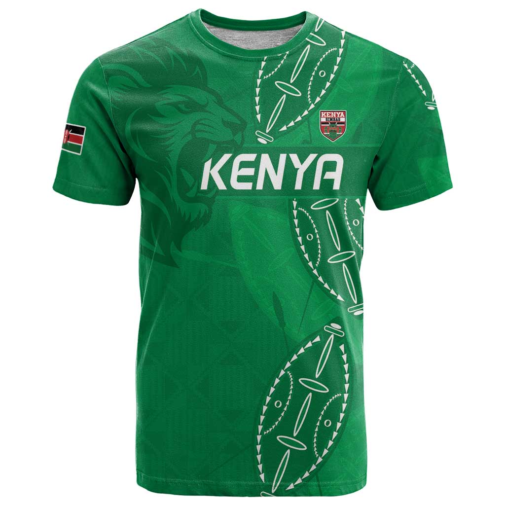 Kenya Rugby Custom T-Shirt Go Champions Simbas - Green Color Graphic Tee
