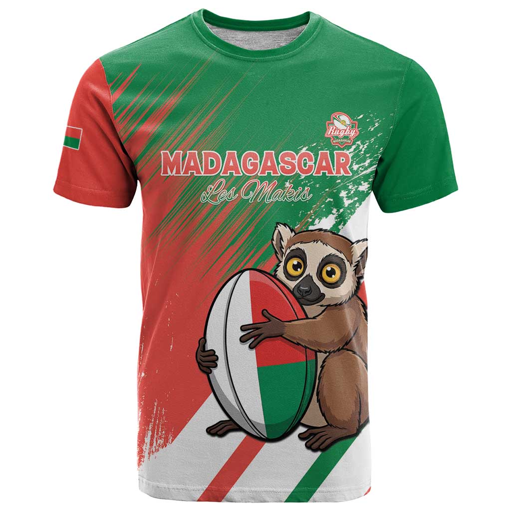 Madagascar Rugby Custom T-Shirt Go Les Makis Graphic Tee