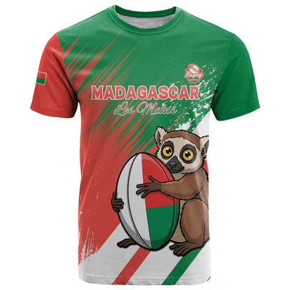 Madagascar Rugby Custom T-Shirt Go Les Makis Graphic Tee