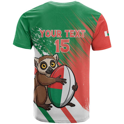 Madagascar Rugby Custom T-Shirt Go Les Makis Graphic Tee