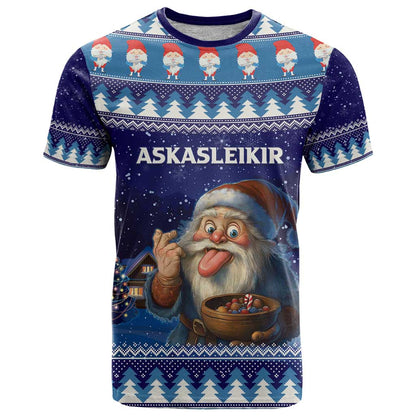 Iceland Christmas Askasleikir T-Shirt The Yule Lads Bowl Licker Graphic Tee