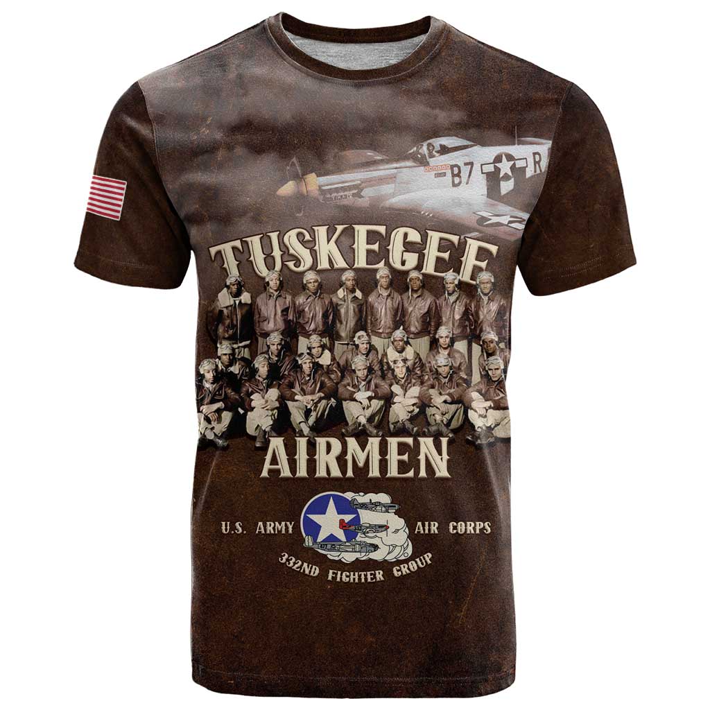 Remembering Tuskegee Airmen T-Shirt Heroes of the 332nd Squadron Retro Style Graphic Tee