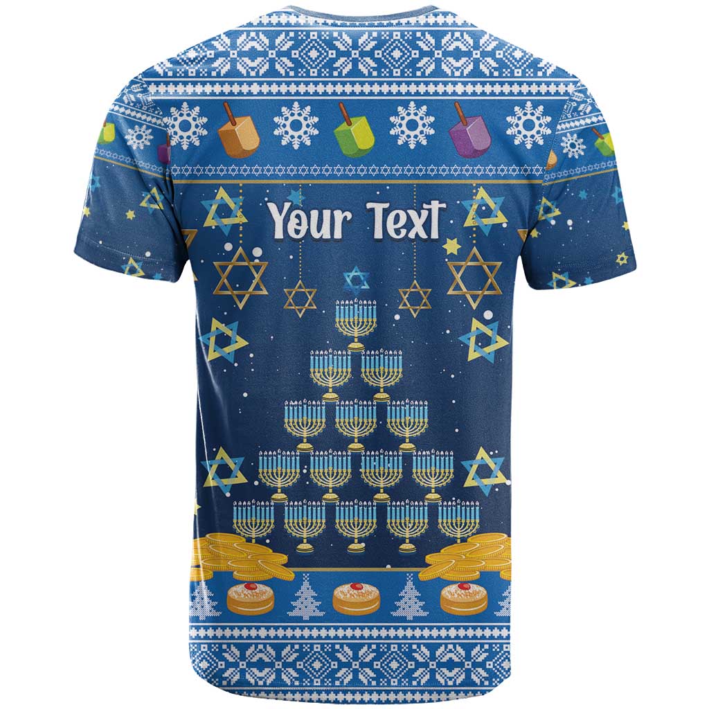 Personalised Jewish Hanukkah Xmas T-Shirt Merry Chrismukkah Graphic Tee